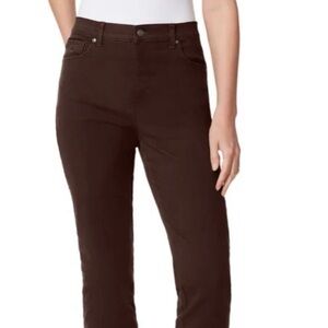 Gloria Vanderbilt Amanda Straight Leg Pants in Brown